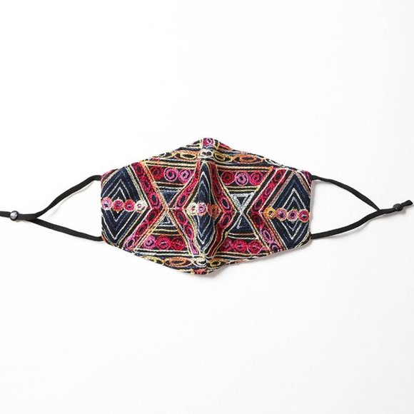 Boho Fashion Mask Embroidered Geometric Reusable - Picture 4 of 5